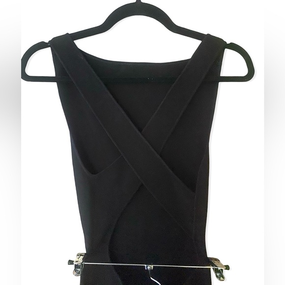 HELSA Lanli Knit Dress black open back maxi gown column sheath FWRD Revolve S - Picture 10 of 14